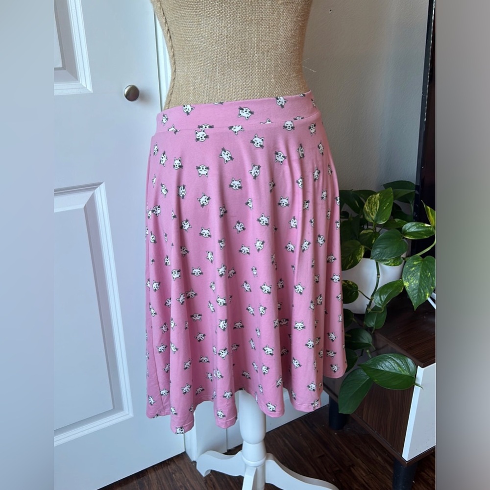 Eva Rose Pink Cat Skater Skirt